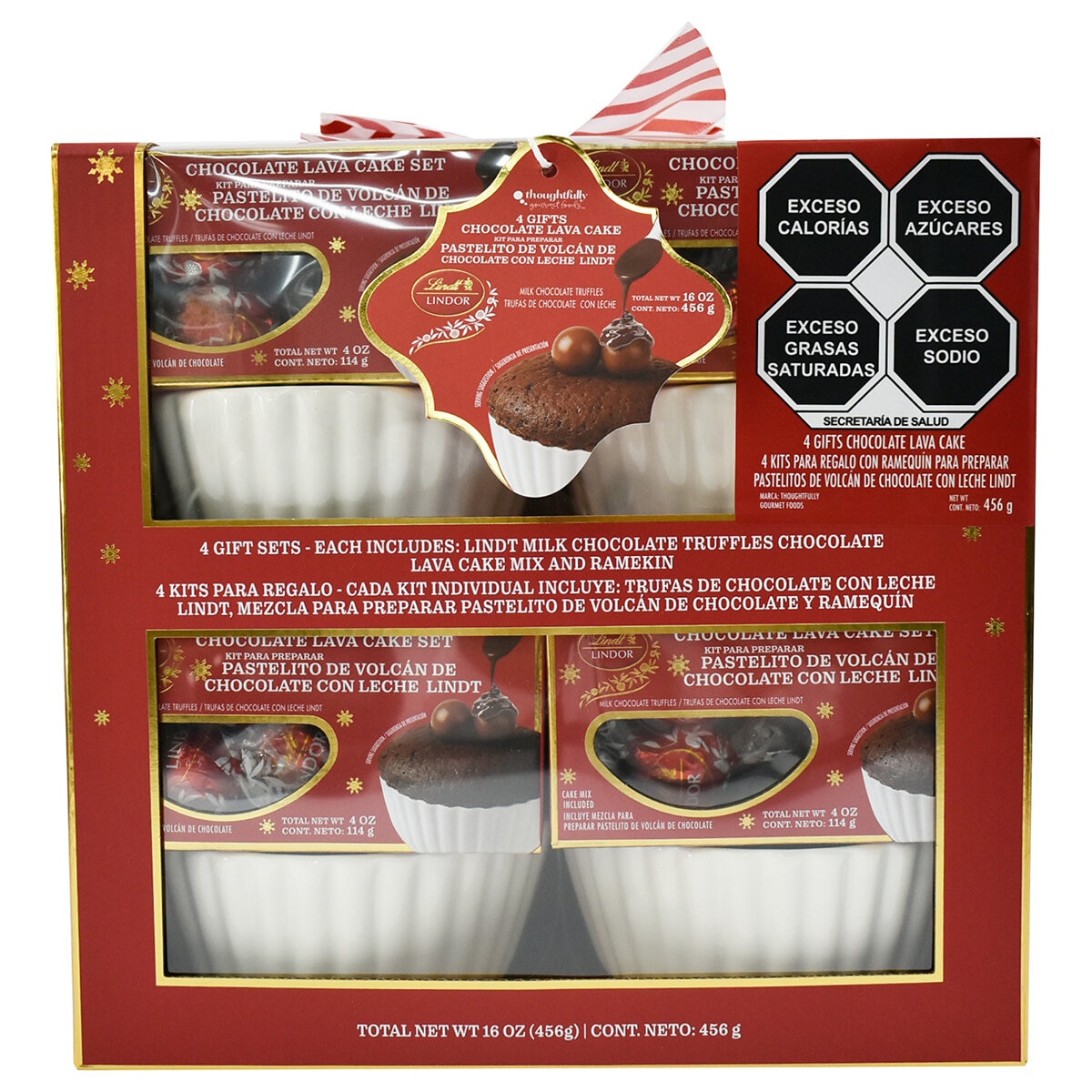Lindt 4 Kits para Regalo de Lava Cakes 456 g Lindt 4 Kits para Regalo de Lava Cakes 456 g