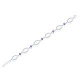 Pulsera de Amatista, Oro Blanco de 14K