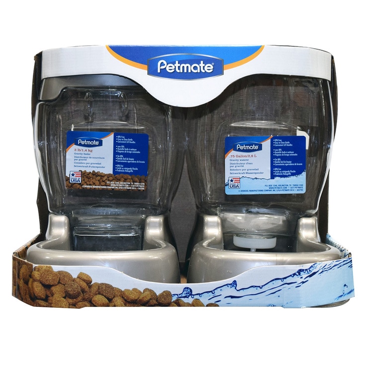 Petmate despachador de alimento y agua 2 piezas