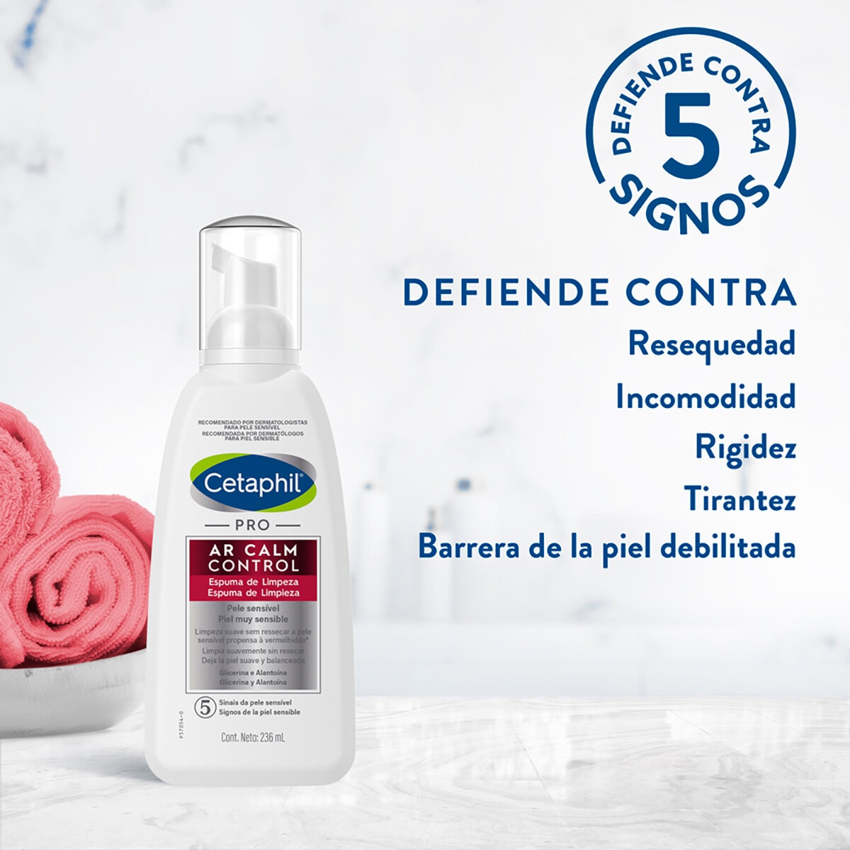 Cetaphil Pro AR Calm Control Espuma de Limpieza 236 ml