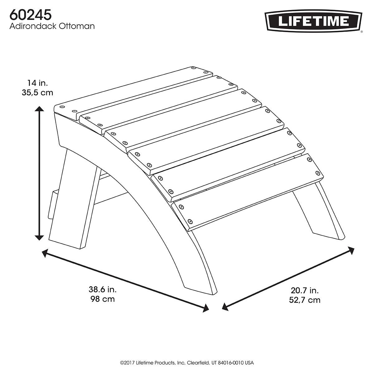 Lifetime, Otomano para Silla Adirondack