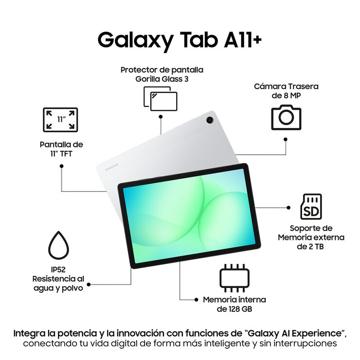 Samsung Galaxy Tab A11+ 128GB Plata