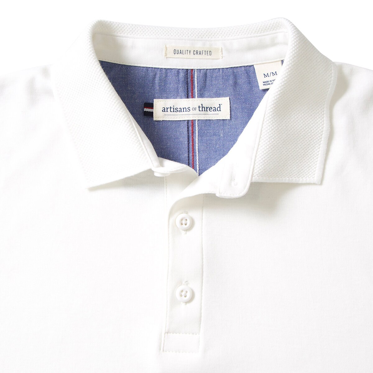 Artisans of Thread Polo para Caballero Blanco Extra Grande