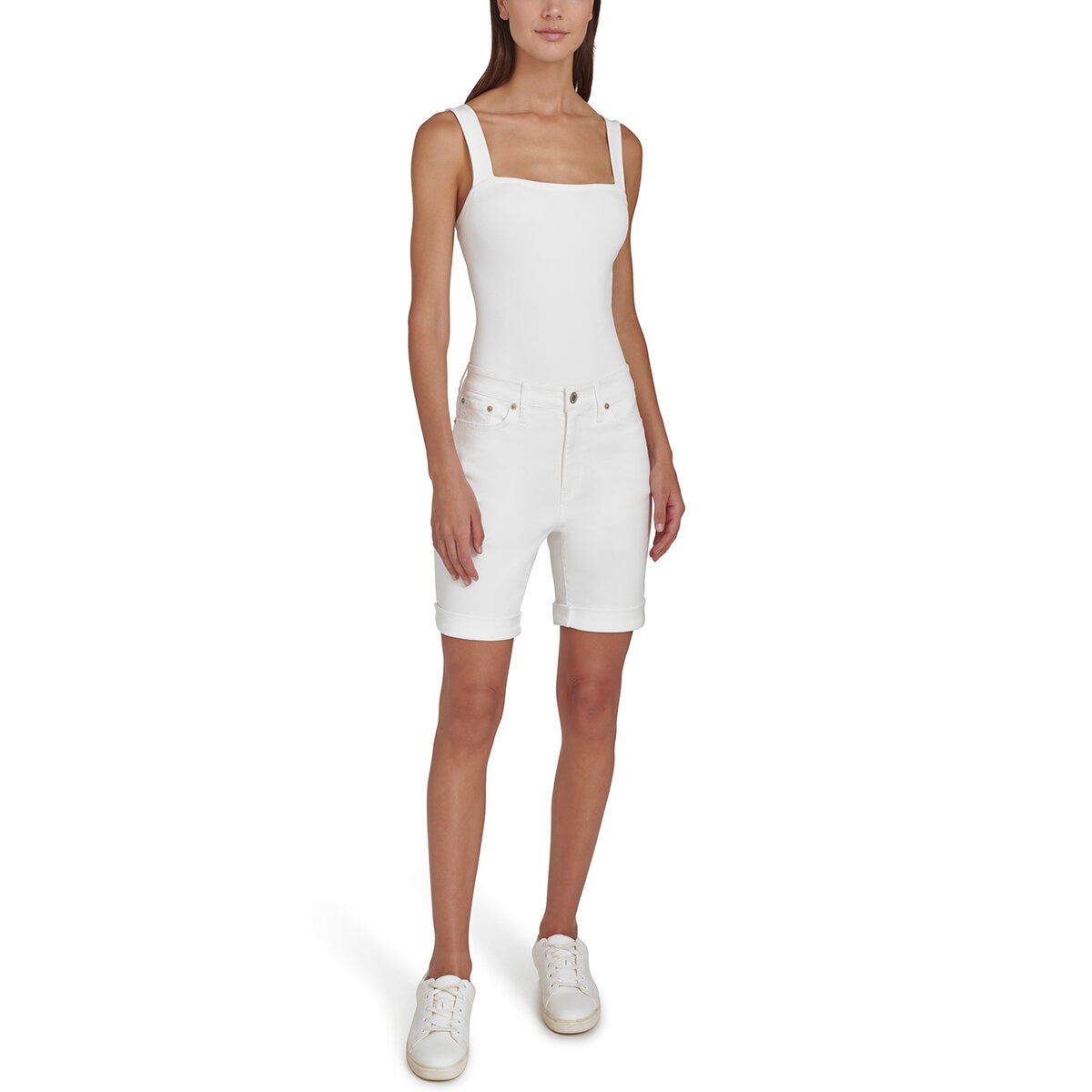 DKNY Jeans Short Bermuda para Dama blanco 4