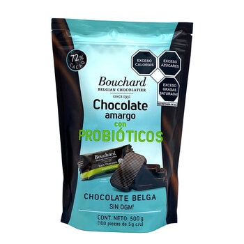 Bouchard Chocolate Belga Amargo 100 pzas de 5 g