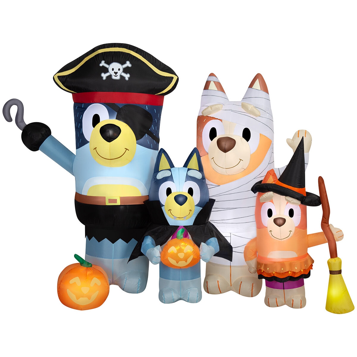 Bluey y Familia Iluminada Inflable, 1.9 m