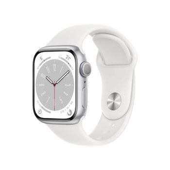 Apple Watch S8 (GPS) Caja de aluminio plata 41mm con correa deportiva color blanco 
