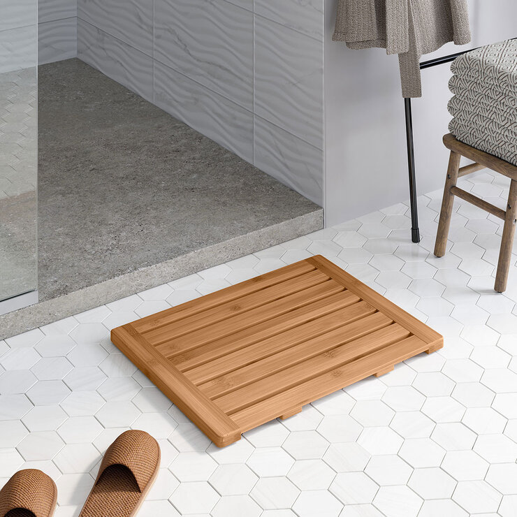 Seville Classics, Tapete para Baño de Bambú