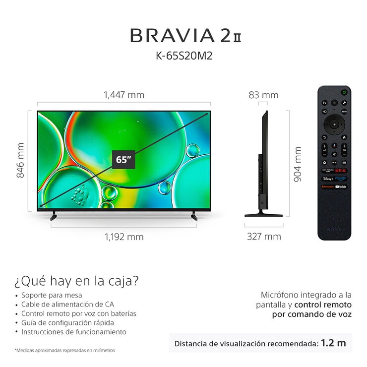 Sony Pantalla 65" BRAVIA II UHD 4K Google TV