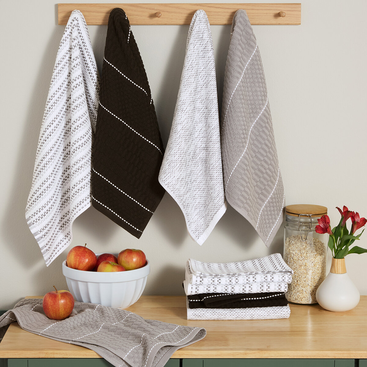 Town & Country  Toallas de Cocina 8 piezas Gris