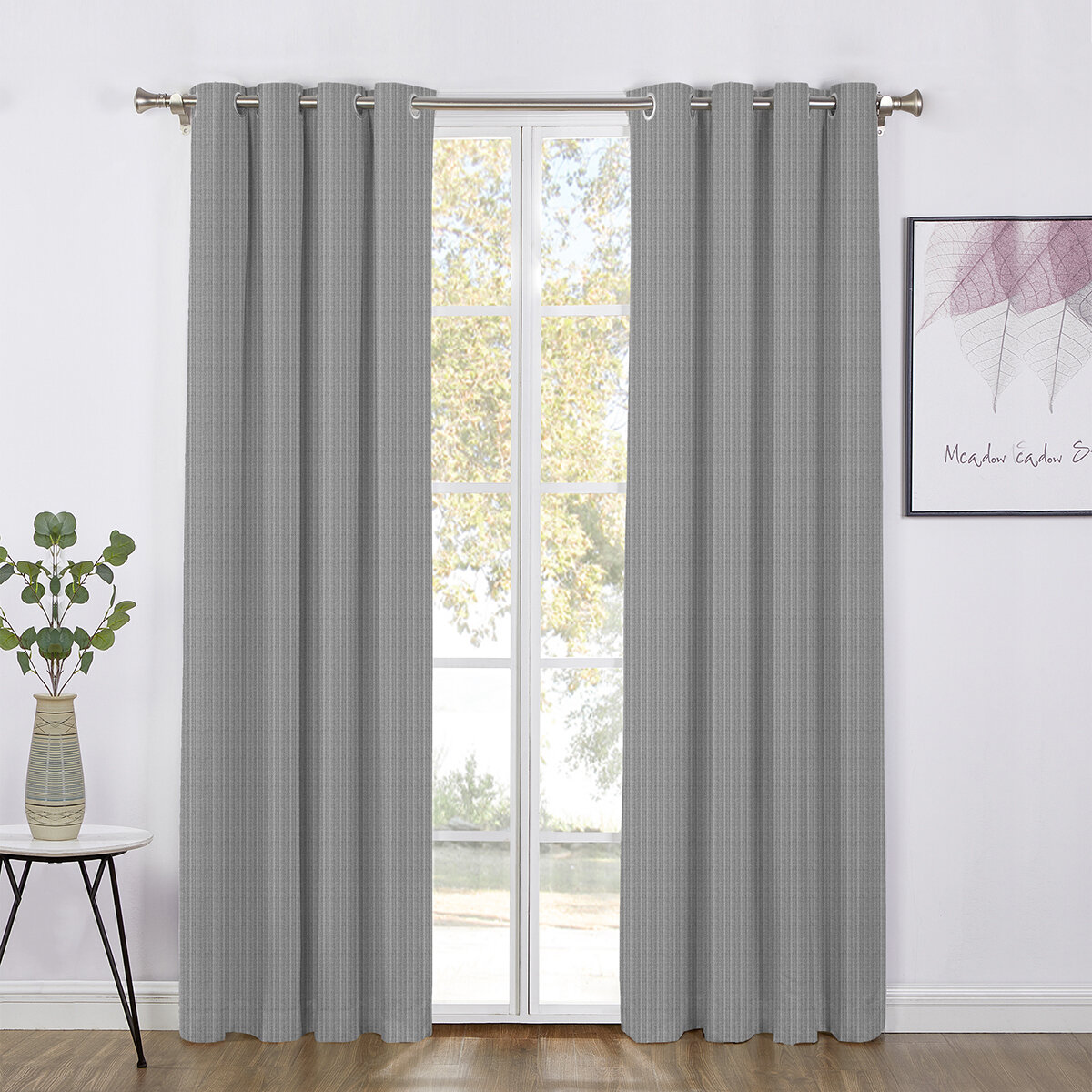 SUN + BLK Cortinas Con Bloqueo Total de Luz 132 cm x 213 cm  GREY