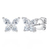 Aretes de Diamantes 0.58ctw, Forma Mariposa, Oro Blanco 14K Aretes de Diamantes 0.58ctw, Forma Mariposa, Oro Blanco 14K