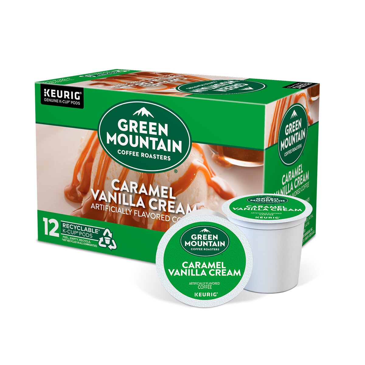 Keurig, Green Mountain Coffee Roasters Caramel Vainilla Cream, 72 cápsulas K-Cup