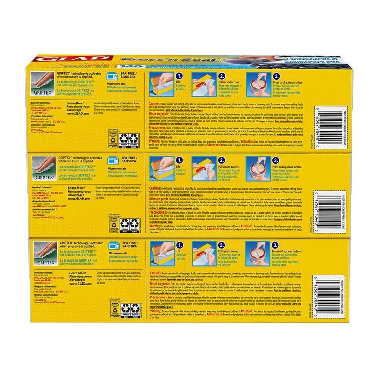 Glad Press'n Seal Plástico Adherente 3 pzas