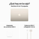 Apple MacBook Air 13" Chip M3 512GB Blanco Estelar CPU de 8 núcleos GPU de 10 núcleos Memoria unificada de 24GB