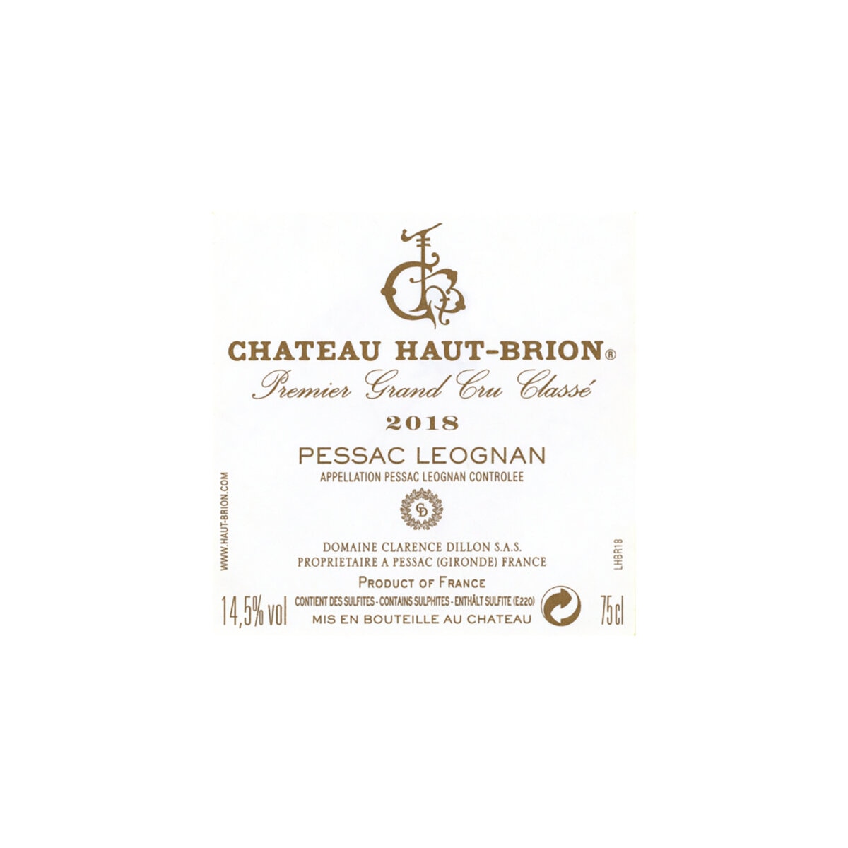 Vino Tinto Château Haut Brion 2018 750ml