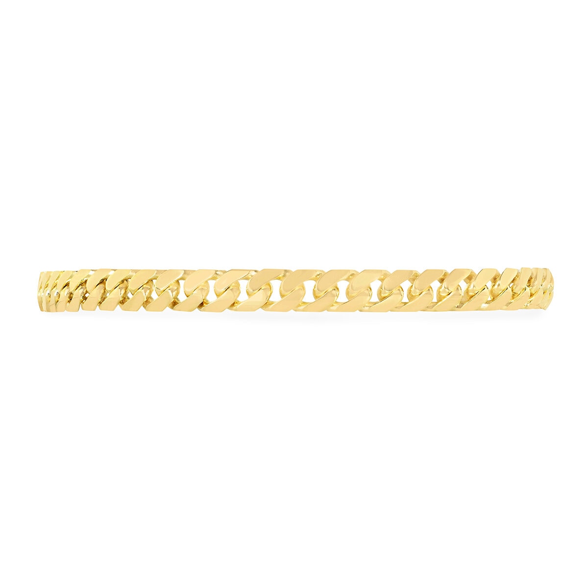 Pulsera de Eslabon Cubano, Oro Amarillo 14K