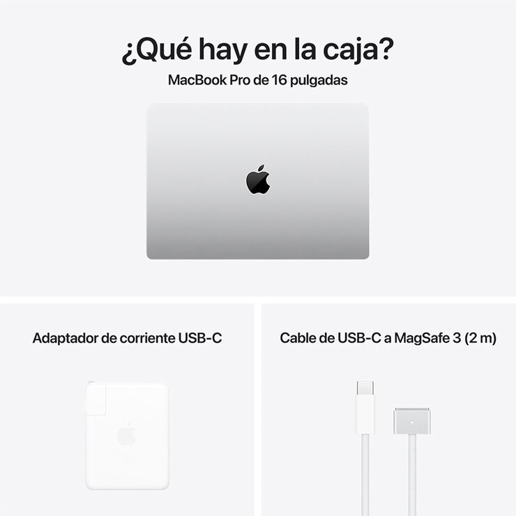 Apple MacBook Pro 16" Chip M4 Pro 512GB Plata CPU de 14 núcleos GPU de 20 núcleos Memoria unificada de 48GB