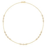 Collar de Estaciones Redondas, Oro Dos Tonos 14K