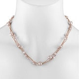 Collar de Perlas, 4.5-8.5mm, Oro Rosa de 14kt