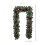 9' Guirnalda Pre-iluminada con Luces LED Centelleantes - Rojo