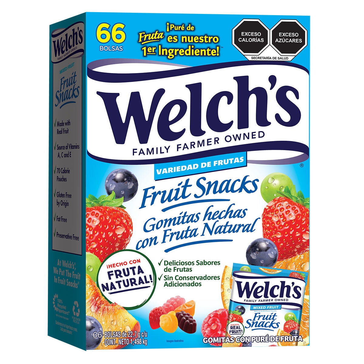 Welch's Gomitas Hechas con Fruta Natural 66 pzas de 22.7 g