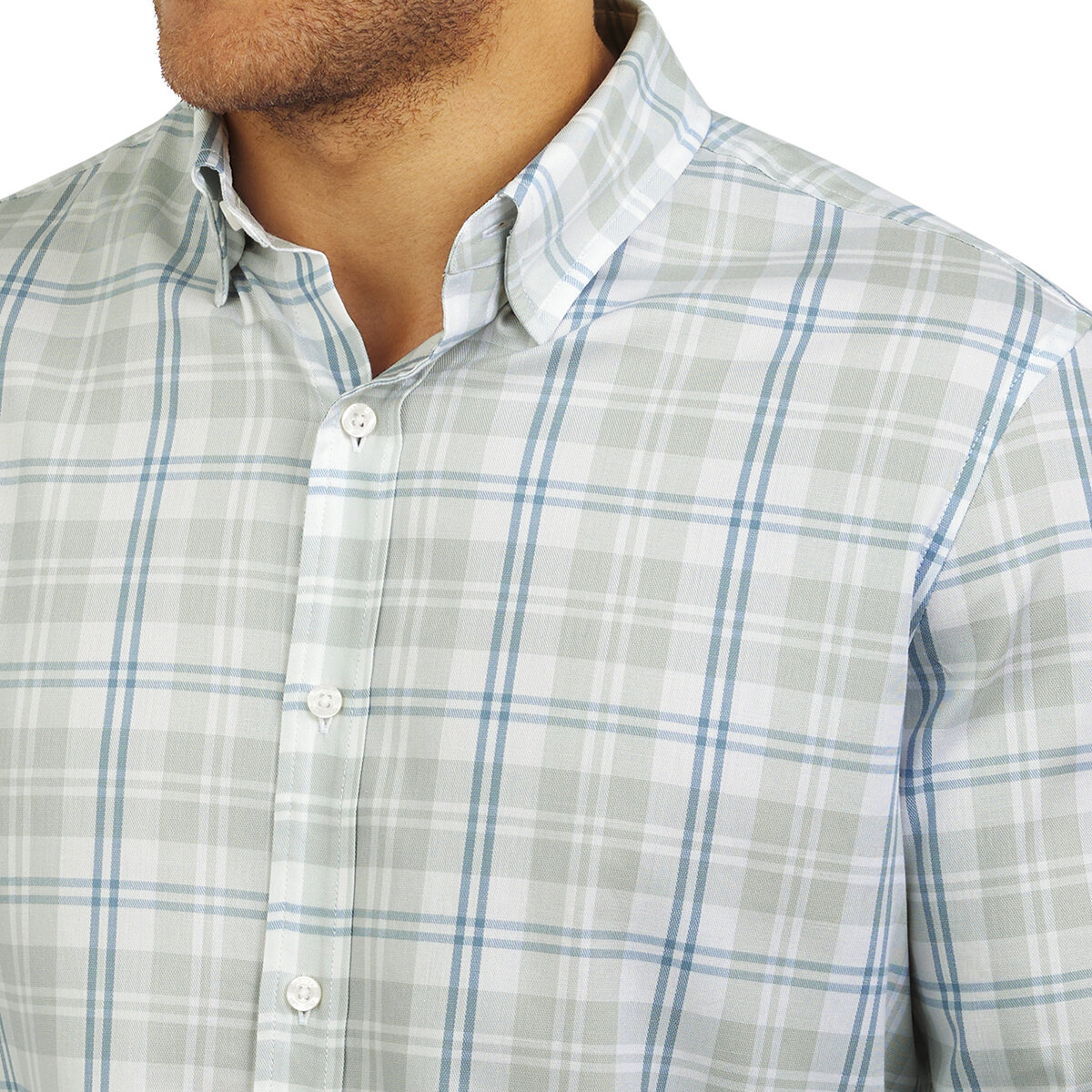 Lands End Camisa para Caballero Gris Chica