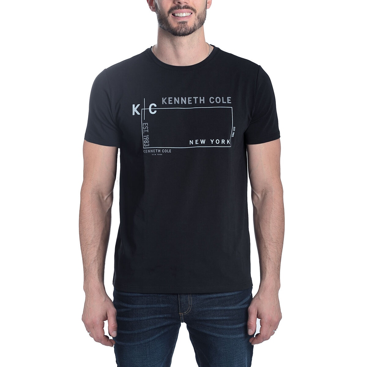 Kenneth Cole Playera para Caballero Negro Mediana