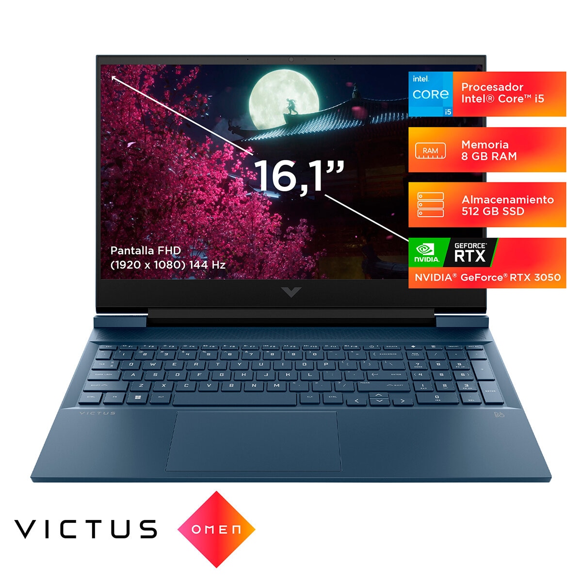 HP Victus Gaming 16-d0537la Laptop 16" Full HD Intel Core i5 8GB 512GB SSD + Headset HyperX