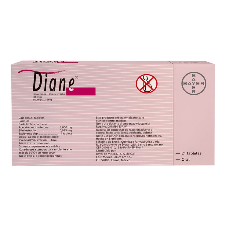 Diane 2mg /0.035 mg 21 Tabletas