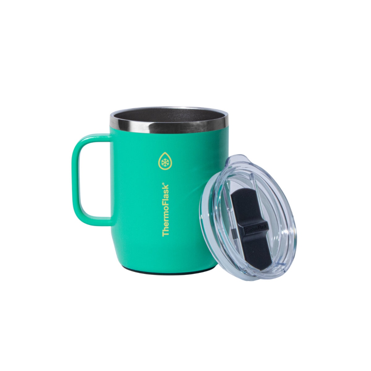 ThermoFlask Juego de 2 Tazas para Café con Aislamiento al Vacío 355 mL / 474 mL, Morado y Aqua