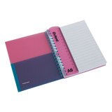 Oxford Cuaderno Tamaño Bolsillo con 70 Hojas Raya, Color Rosa/Azul