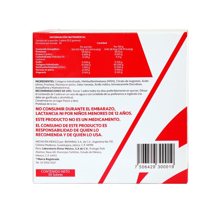 CART X3 Colágeno Hidrolizado, MSM Y Magnesio 12.5g 30 Sobres