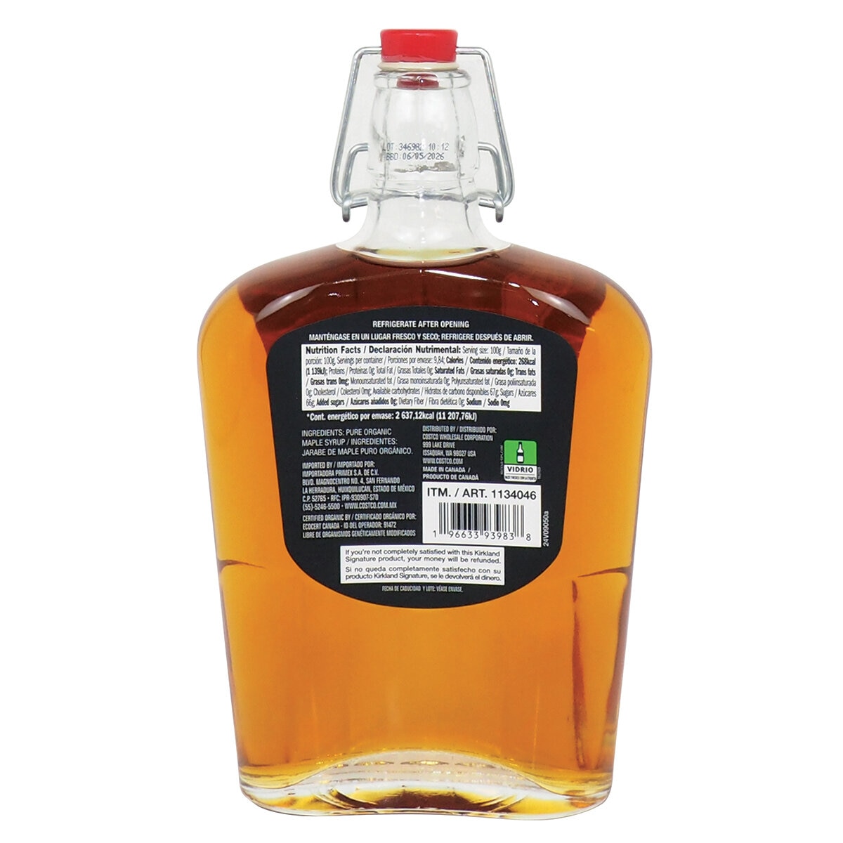 Kirkland Signature Jarabe de Maple Orgánico 740 ml
