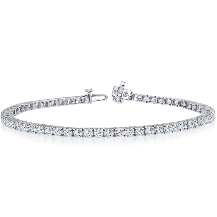 5.0ctw, Pulsera tenis de Diamantes, 20.32cm, Oro Blanco 18K 5.0ctw, Pulsera tenis de Diamantes, 20.32cm, Oro Blanco 18K