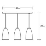 Estevez, Lámpara Colgante de 3 Focos, Modelo Sevilla, Color Níquel