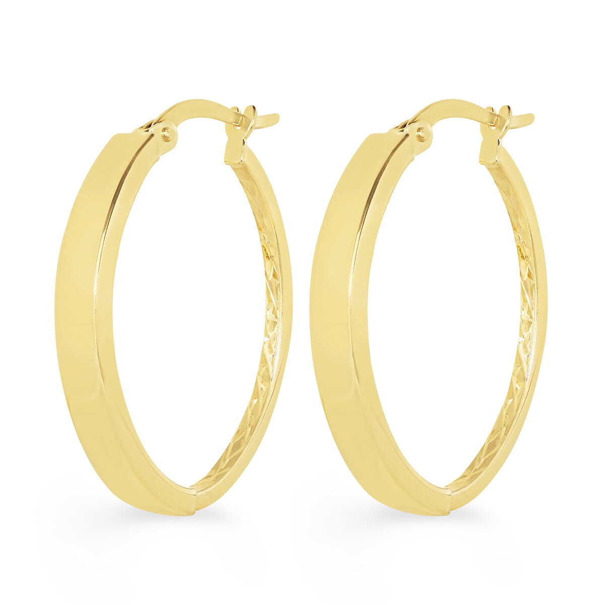 Aretes, Arracadas Ovalados, Oro Amarillo 14K