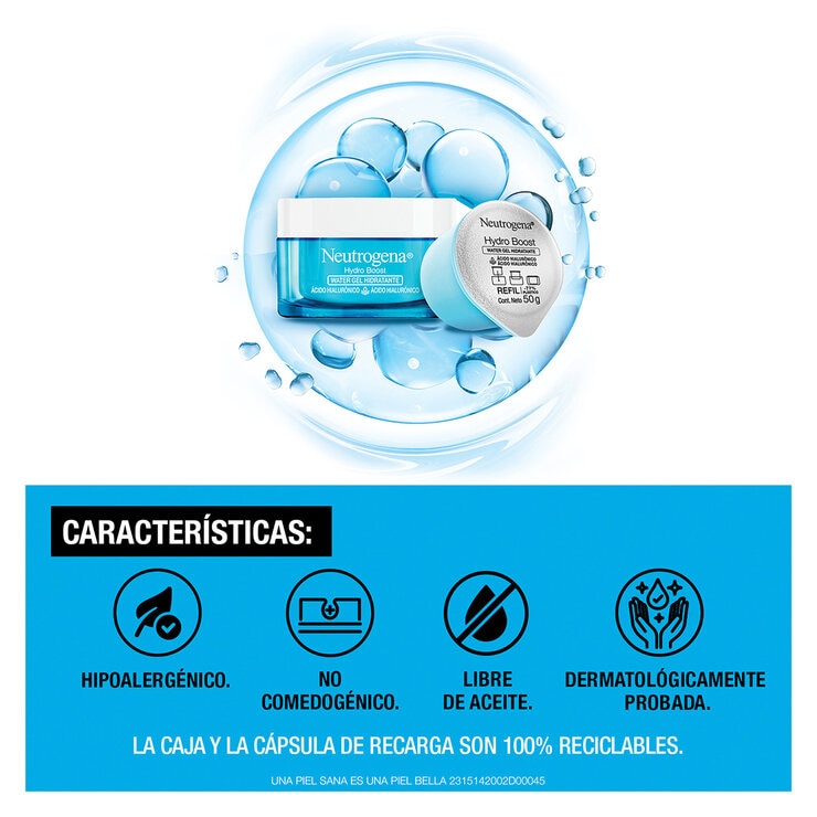 Neutrogena Hydro Boost Crema Facial en Gel 50 g + 2 Refill de 50 g