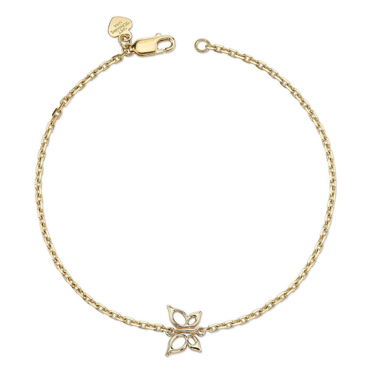 Pulsera para Bebé, Mariposa, Oro Amarillo de 14kt