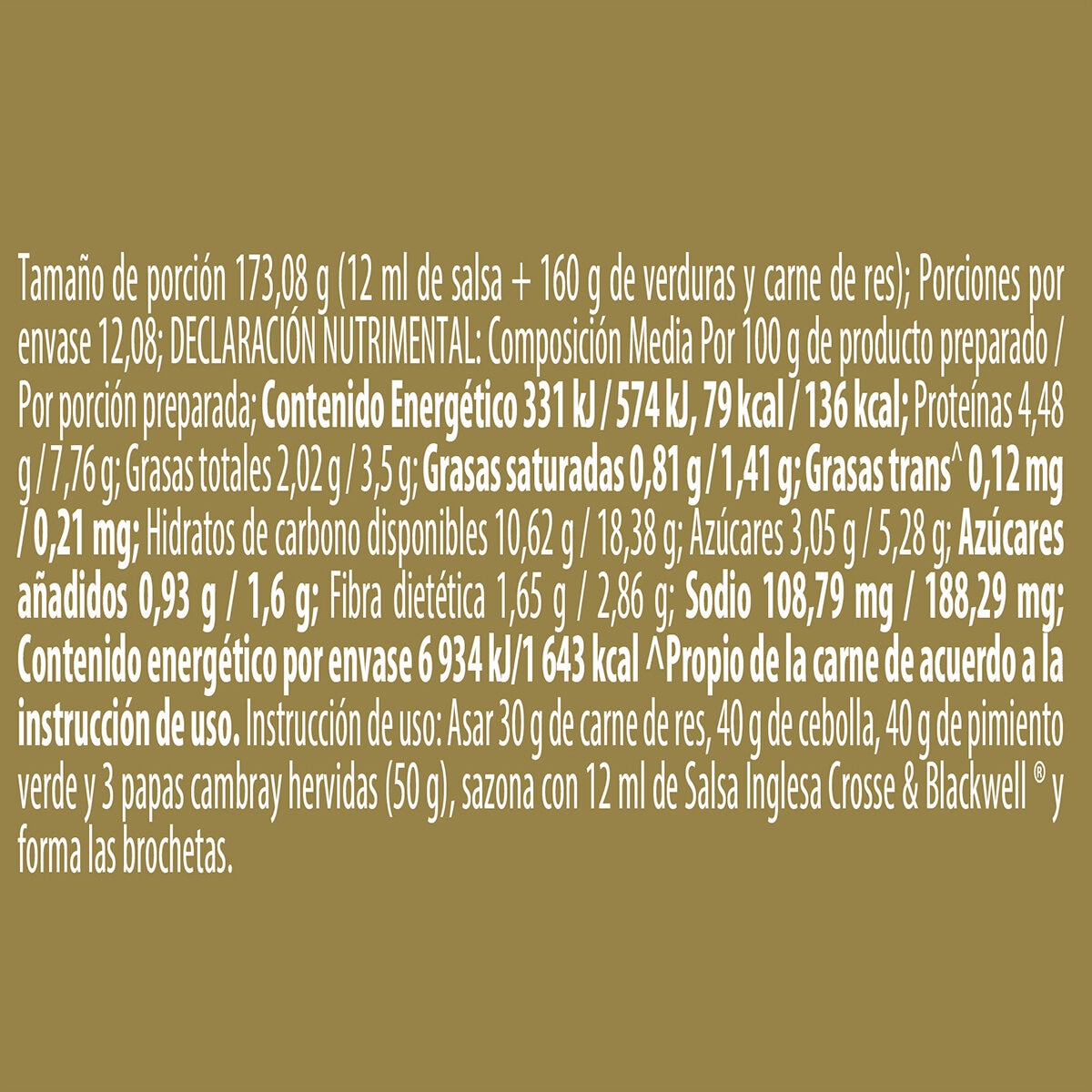 Crosse & Blackwell Salsa Tipo Inglesa 6 pzas de 145 ml