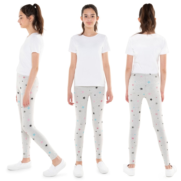 Vigoss, Leggings para Niña, 3 piezas, Negro con Cara de Cato, Gris