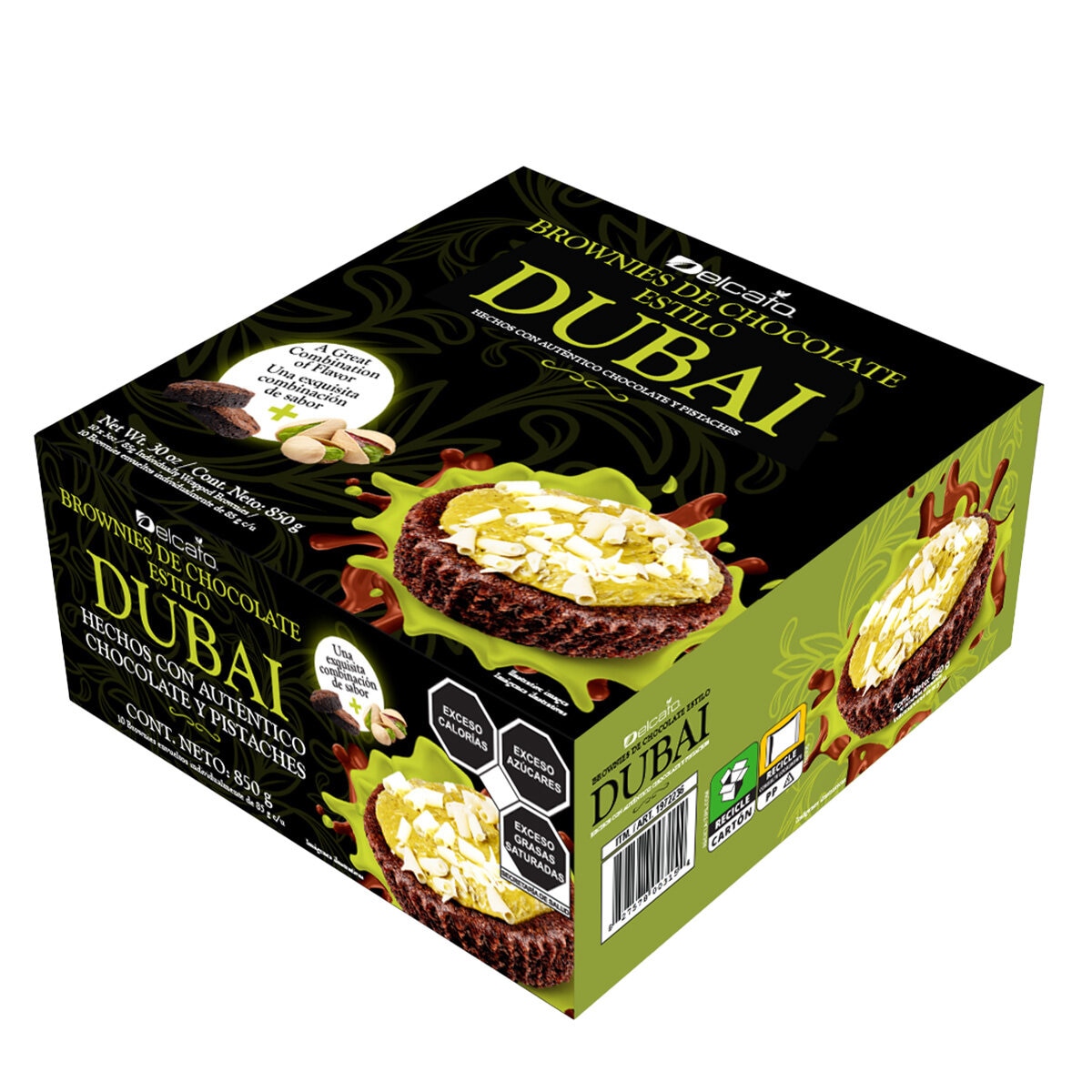 Delcato Brownies de Chocolate Estilo Dubai 850 g Delcato Brownies de Chocolate Estilo Dubai 850 g
