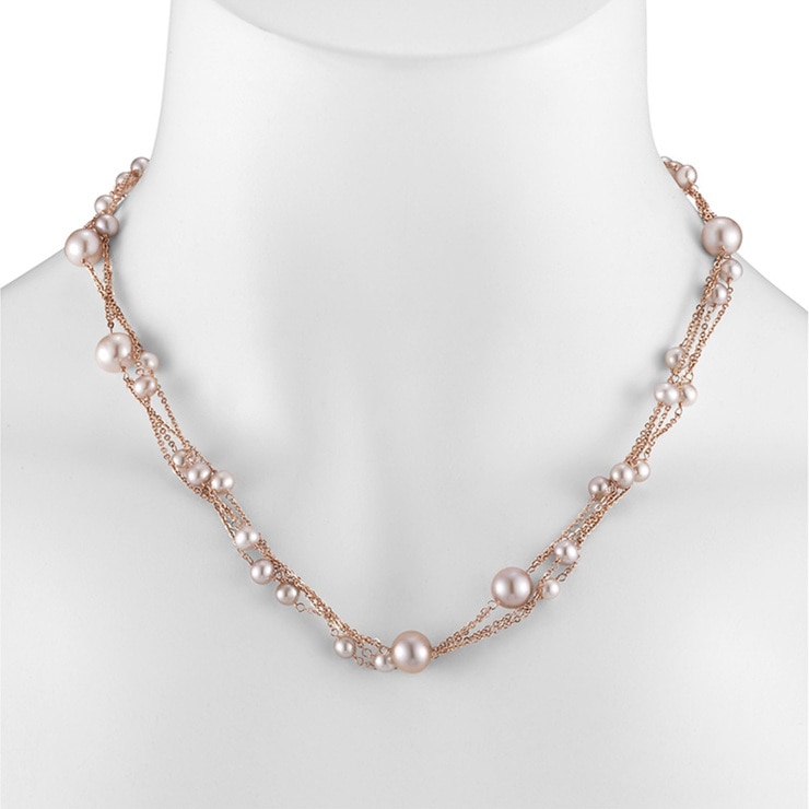 Collar de Perlas, 4.5-8.5mm, Oro Rosa de 14kt Collar de Perlas, 4.5-8.5mm, Oro Rosa de 14kt