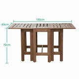 Alltrade, Set de Mesa y 2 Sillas Plegables para Patio de Madera de Acacia