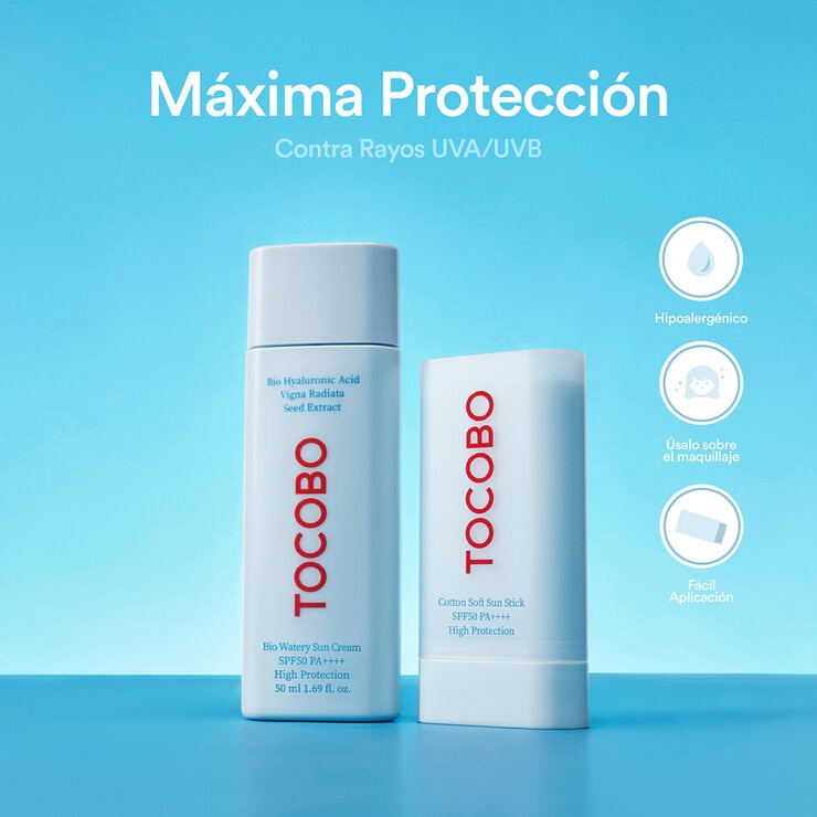 Tocobo Cotton Soft Sun Bloqueador Solar en Barra y Líquido