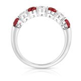 Anillo de Rubi con Diamantes 0.48ctw, Oro Blanco 14K
