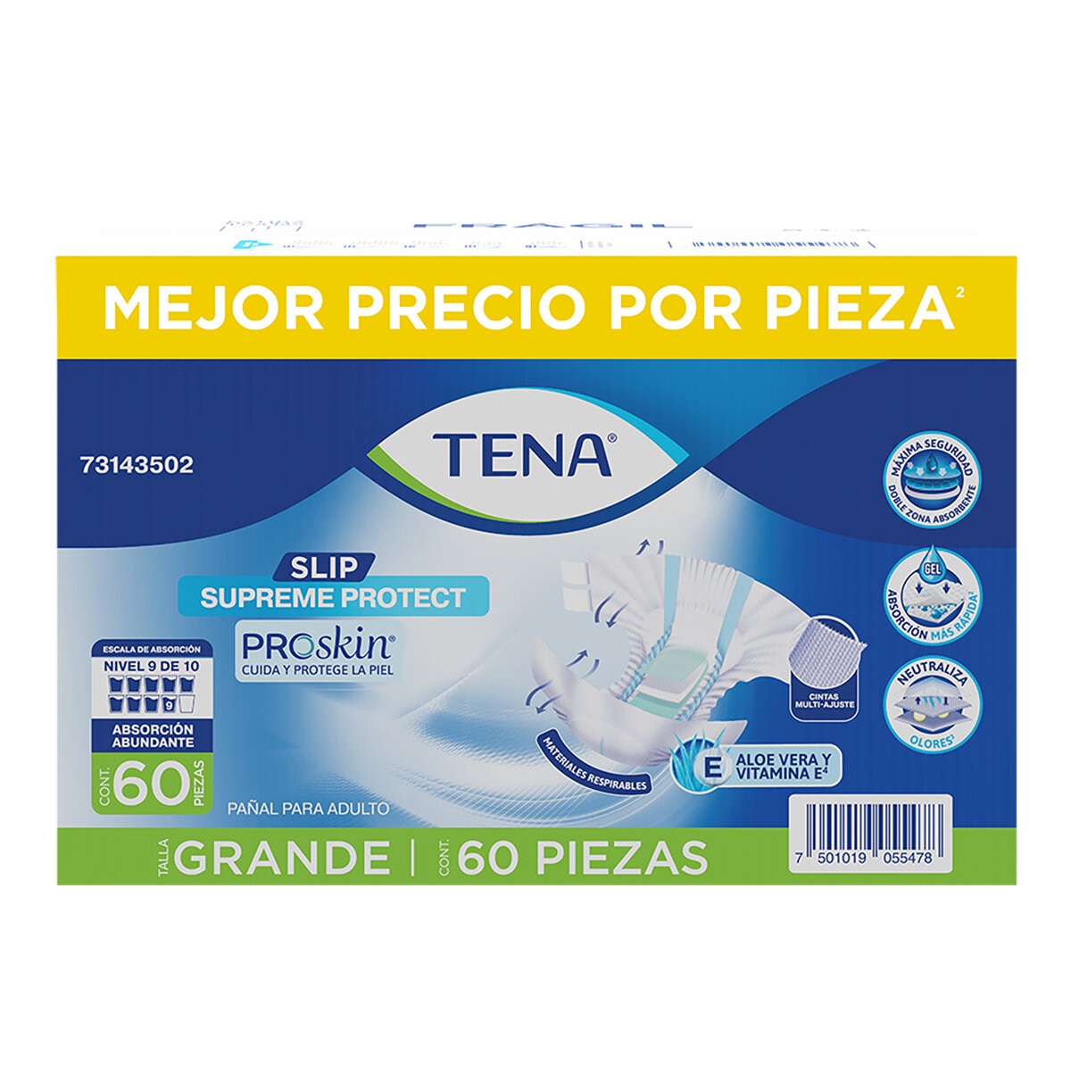 Tena Slip Supreme Ropa Interior Desechable Grande 60 pzas
