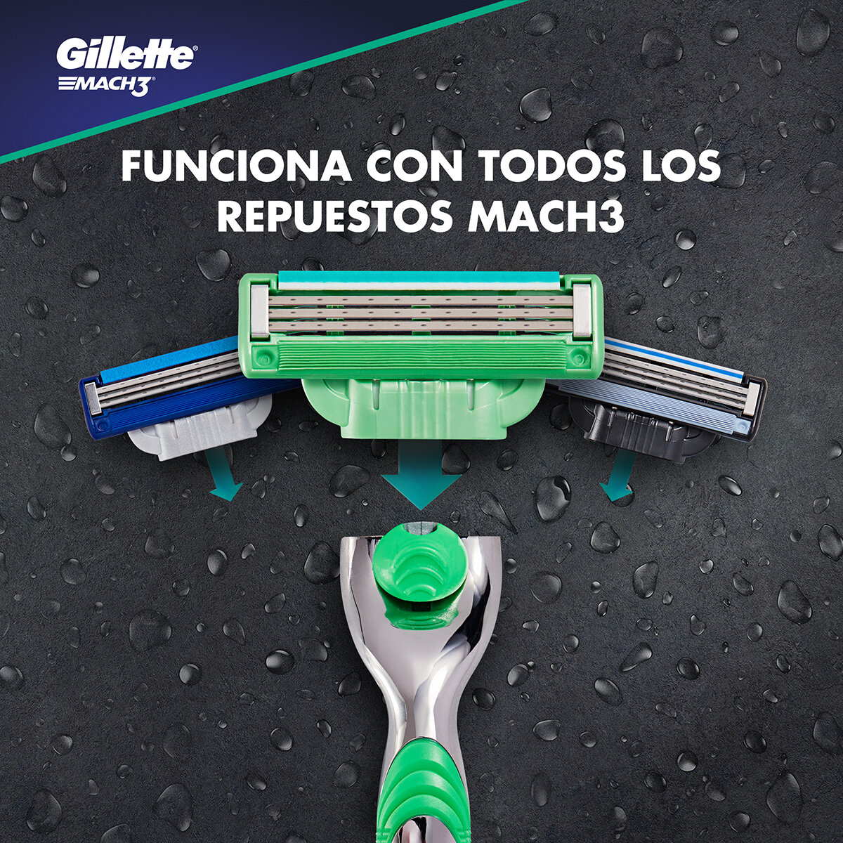 Gillette Repuestos Para Afeitar Mach3 Sensitive 20 pzas