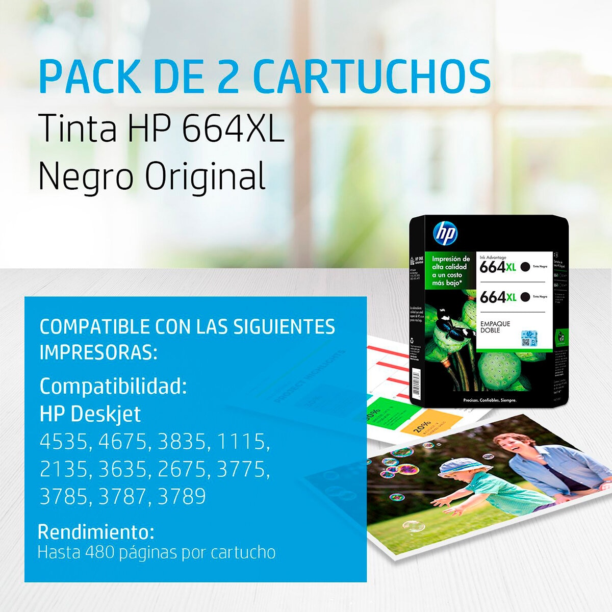 HP664 XL Cartucho de Tinta Negro