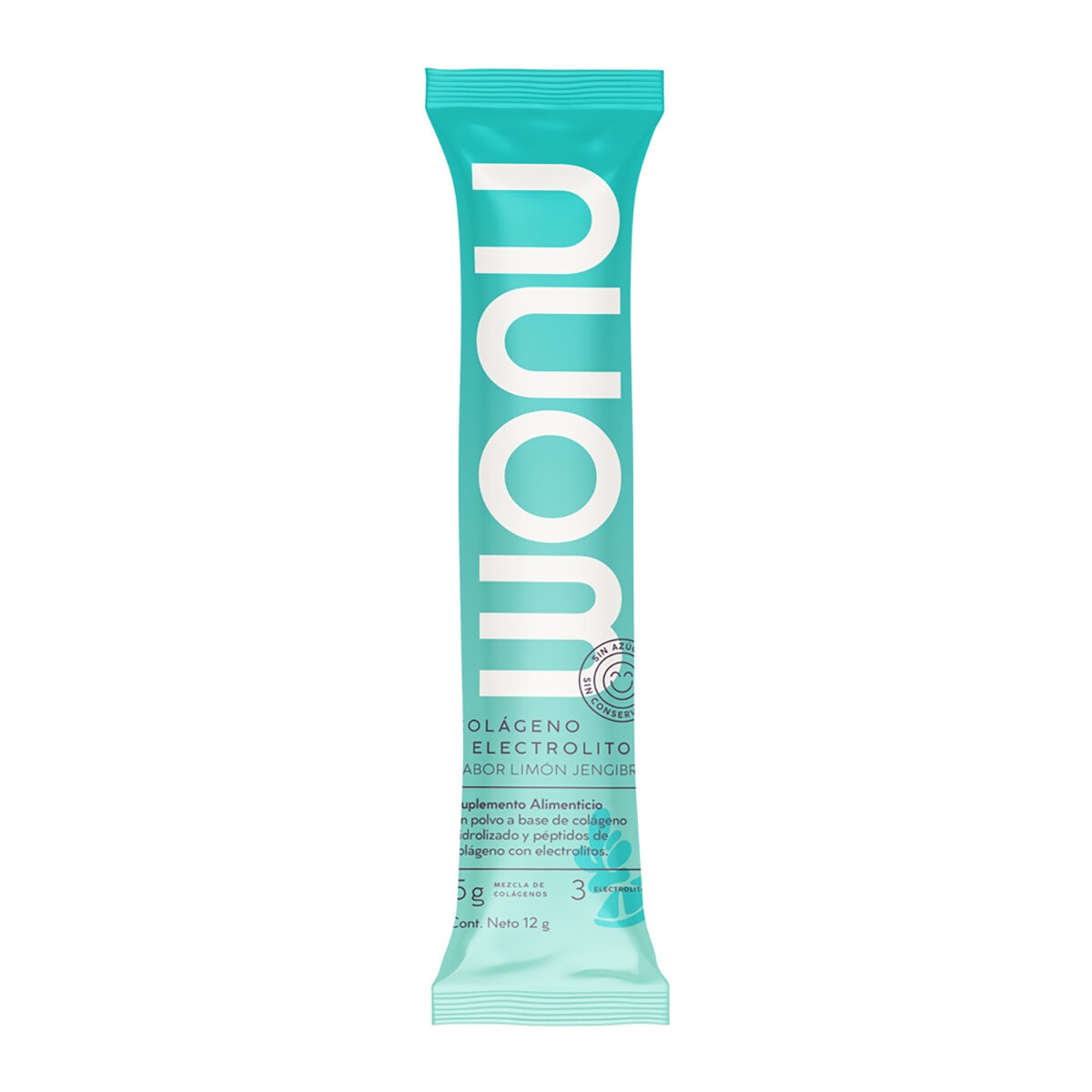 WONU Colágeno con Electrolitos en Polvo Sabor Limón-Jengibre 30 pzs de 12 gr